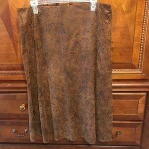 Christopher and Banks Faux Brown Leather Skirt
